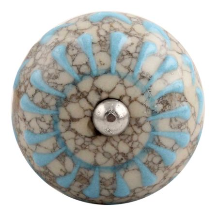 Turquoise Wheel Crackle Ceramic Wine Stopper